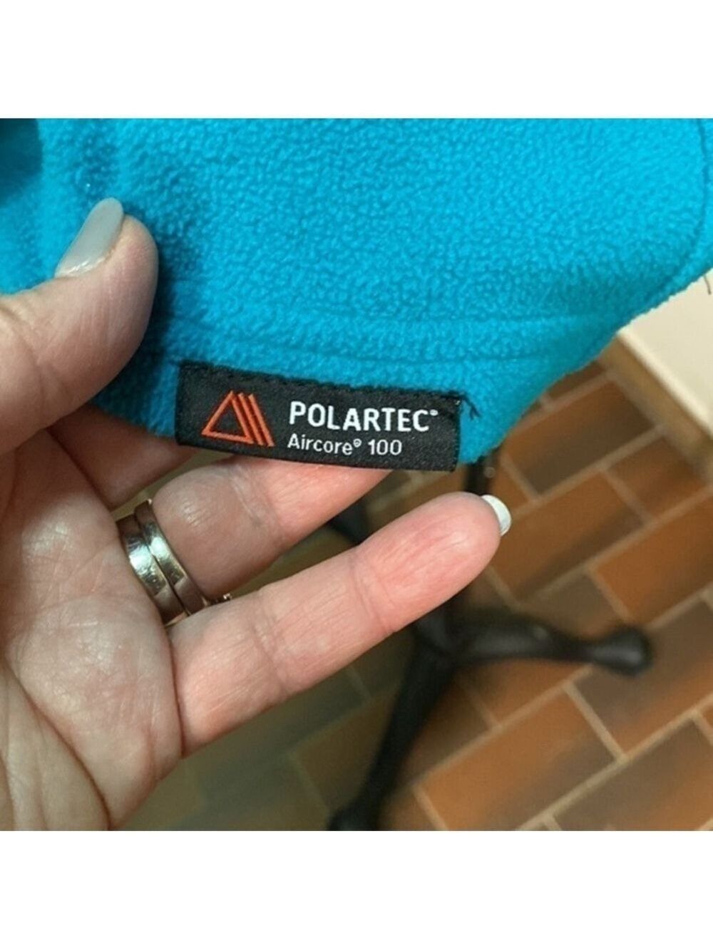Lands’ End teal green lightweight 1/2 zip layering Polarfleece layering … - Picture 6 of 8